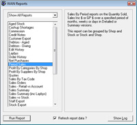 WAN Reports Selection Screen